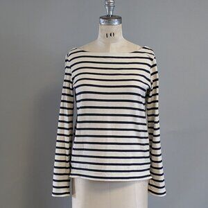Uniqlo Mid-Weight Knit Striped Boatneck Top - Sailor - Mariner - Size XS